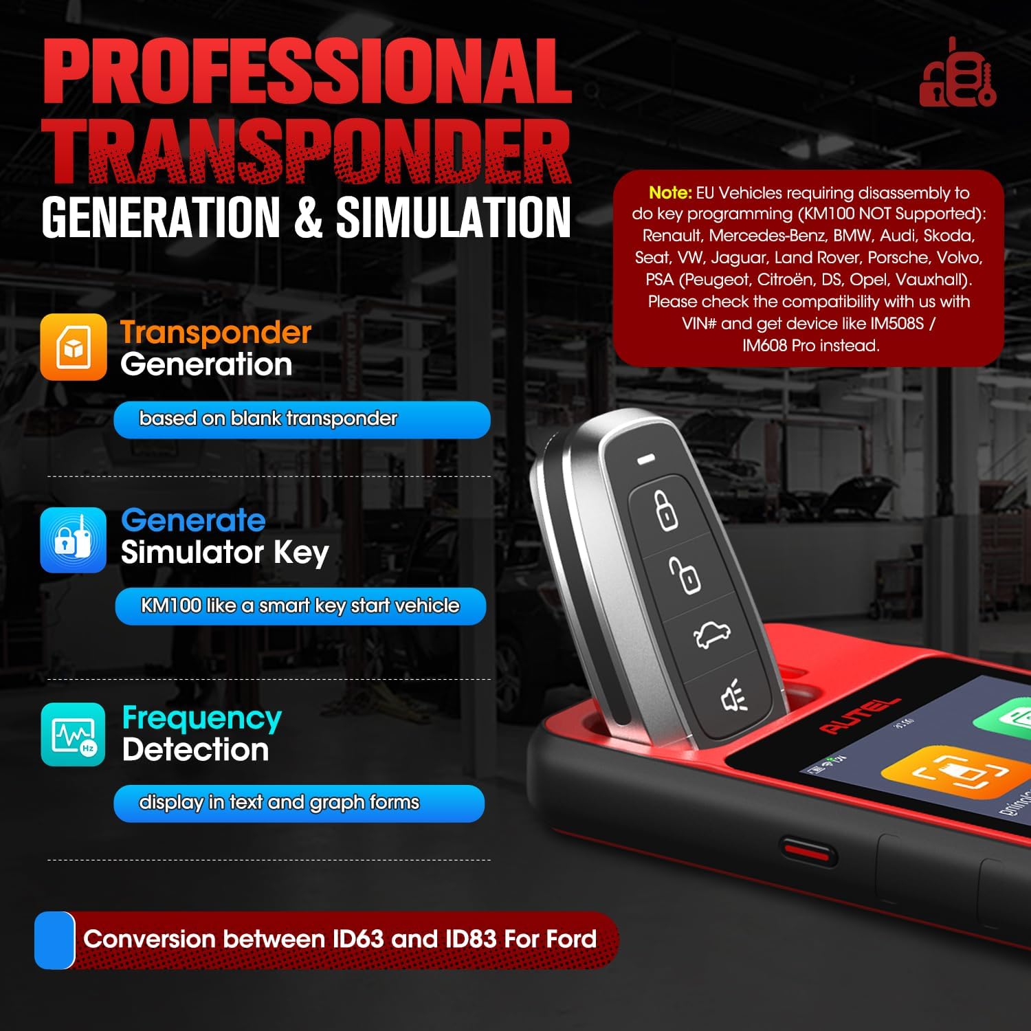 Autel Diagnostic Auto MaxiIM KM100 (X) Outil Programmation Clés