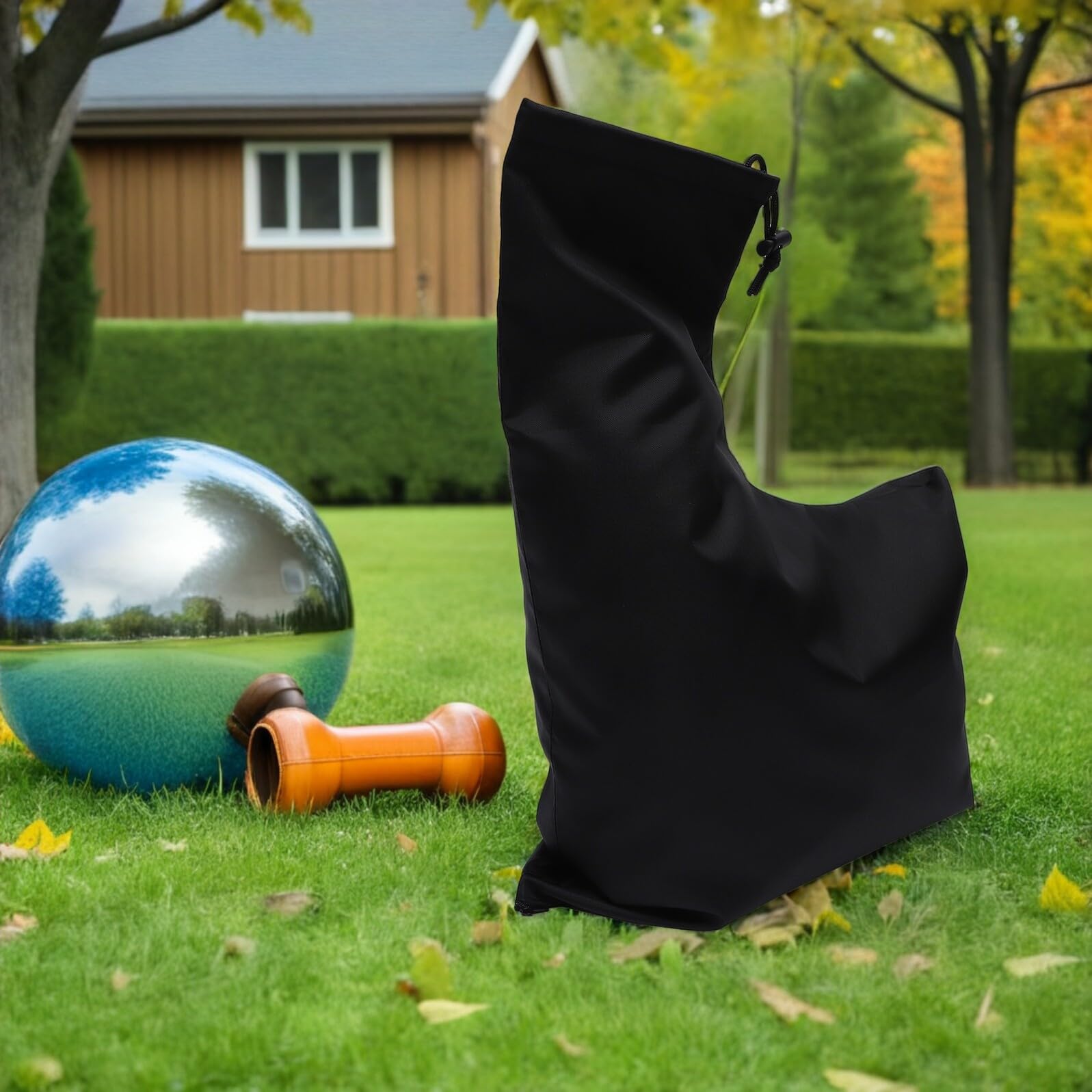 BESTonZON Sacchi per Soffiatore e Aspirapolvere 4 Pezzi Oxford Nero, Sacchetti Sottovuoto per Raccolta Foglie e Detriti da Giardino, Compatibili con Accessori Giardinaggio per Prato