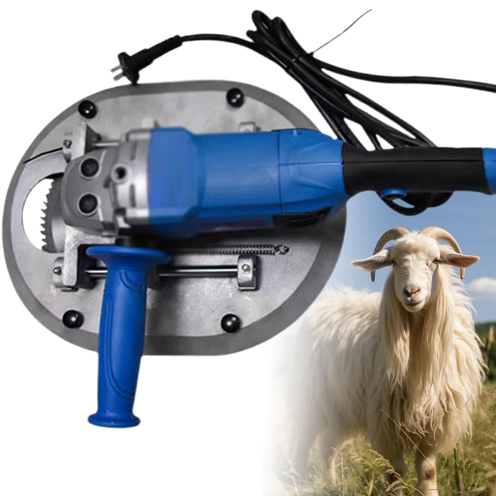 Sjyclaviger High Temperature Resistance Cattle Dehorner, Double Handle Electric Horn Remover, 1500w Copper Electric Horn Dehorn, Bull Horn Remover 3.35" Diameter Blue-200
