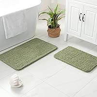 Vista 192 de MIULEE - Juego de 2 tapetes para baño, absorbentes, microfibra esponjosa y gruesa, con reverso antideslizante, lavable a máquina, para baño, ducha