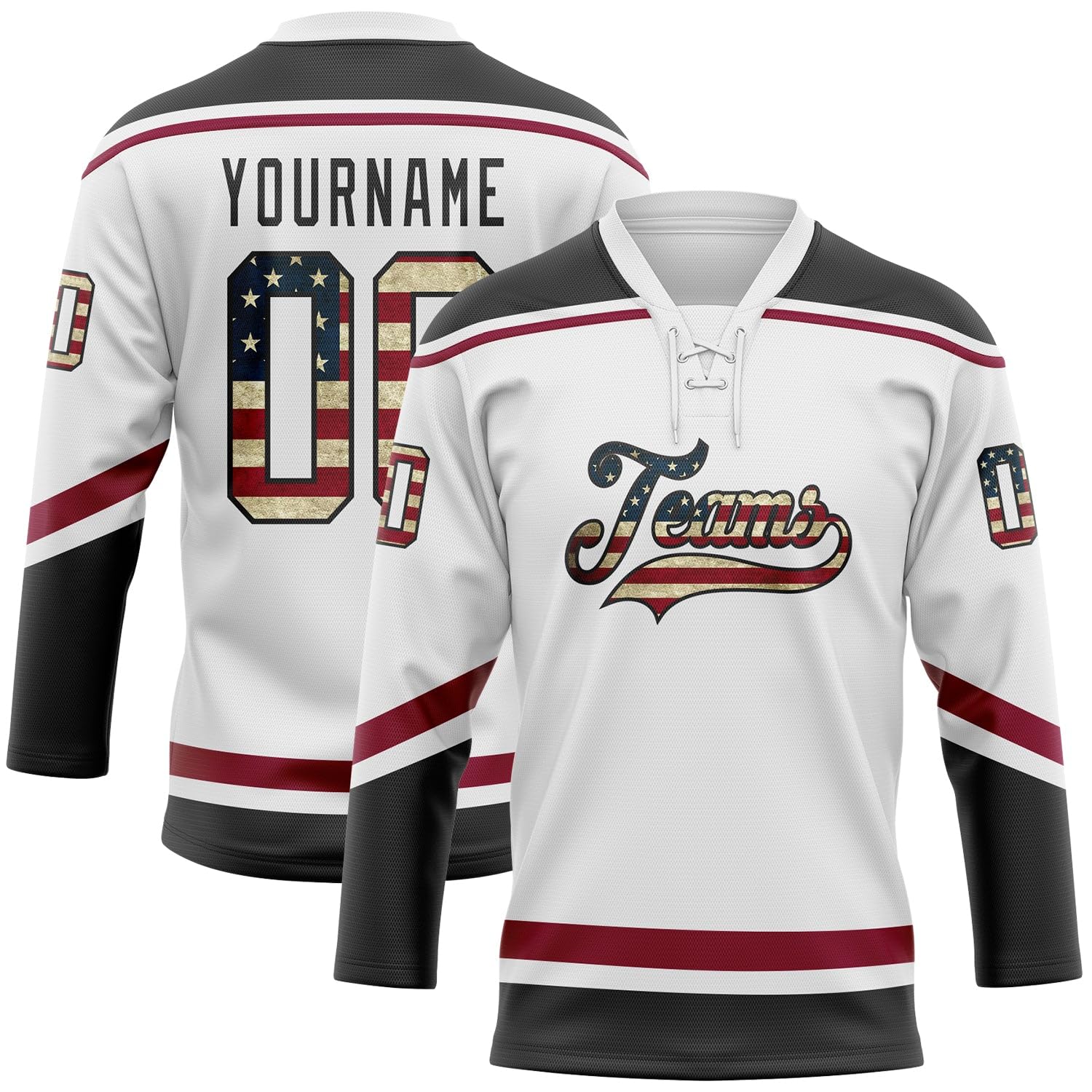 Custom Hockey Jersey for Men Women Youth, Personalized Team Name Number and Logo, Many Lace Up Practice Sports Fan Jersey