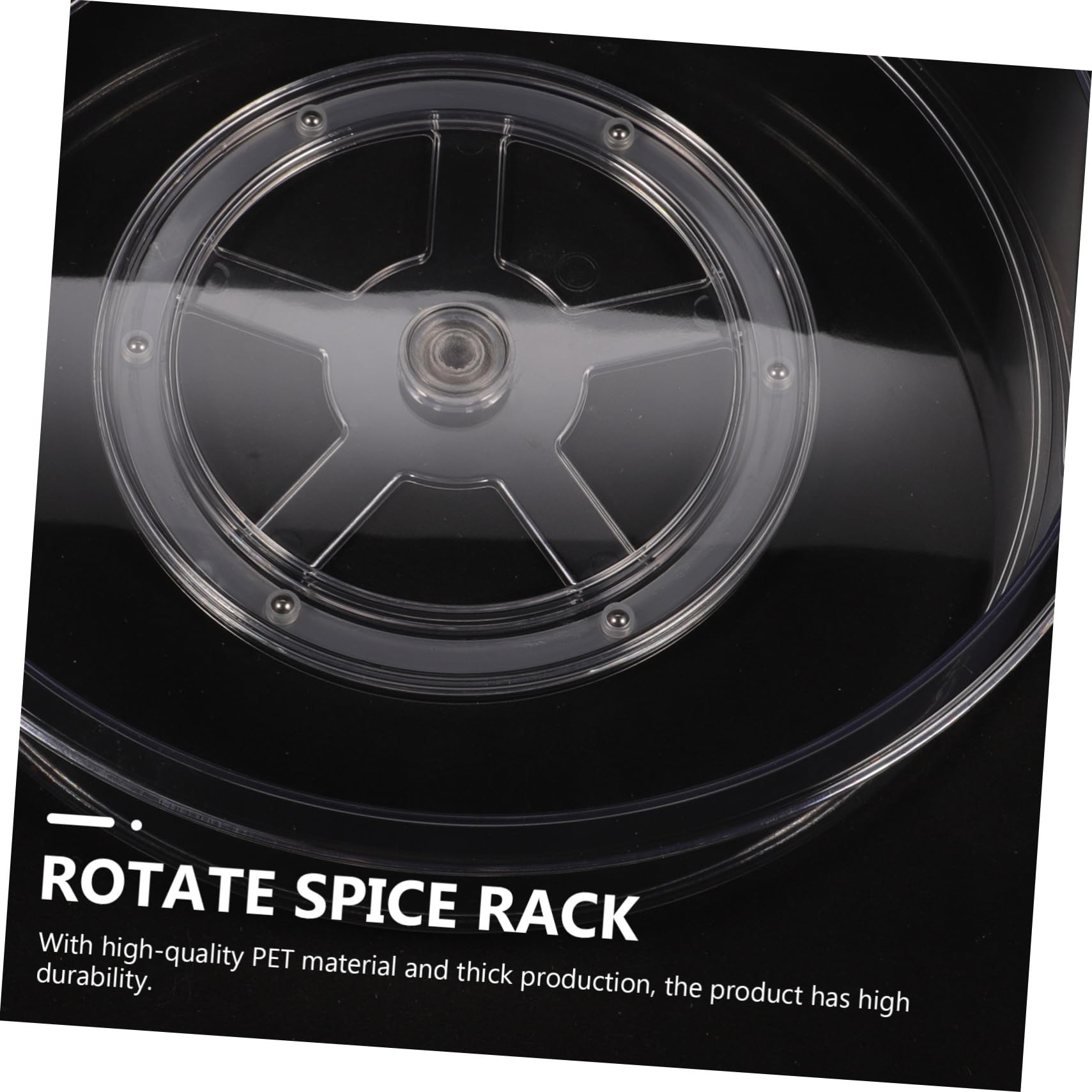 Cabilock Vassoio Girevole per Spezie in Pet, Organizer Rotante per Cucina Design Rotante, Dimensioni 13,76x13,76x2,75 Pollici, per Party e Hotel