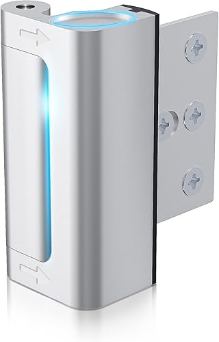 Miniatura 22 de Paquete de 2 cerraduras de refuerzo de puerta AceMining que soporta 800 libras de fuerza, cerradura de puerta plateada extra a prueba de niños con 8