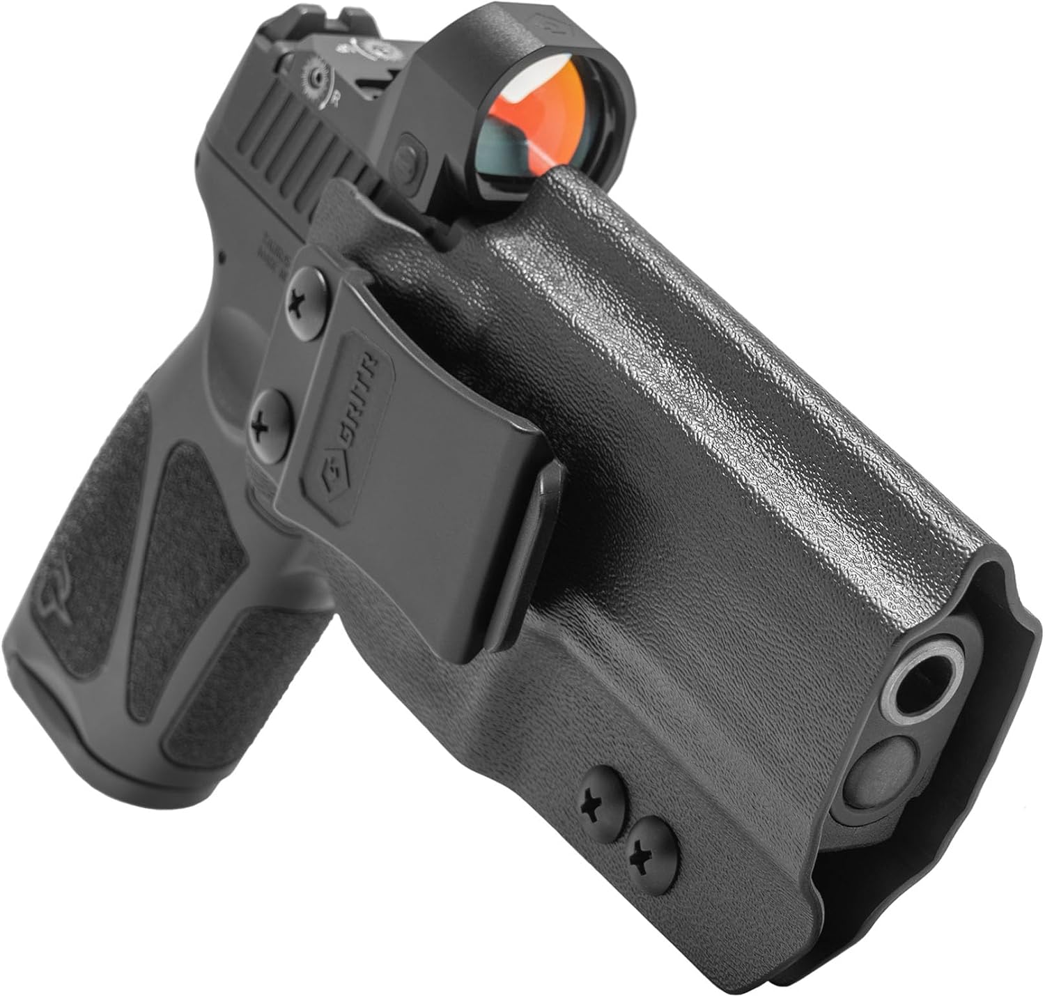 GRITR IWB Kydex Right/Left Hand Concealed Carry Pistol Holster Compatible with Taurus G3 - Optic Cut, Open Bottom, 1.5" Belt Clip, Adjustable Retention & Cant