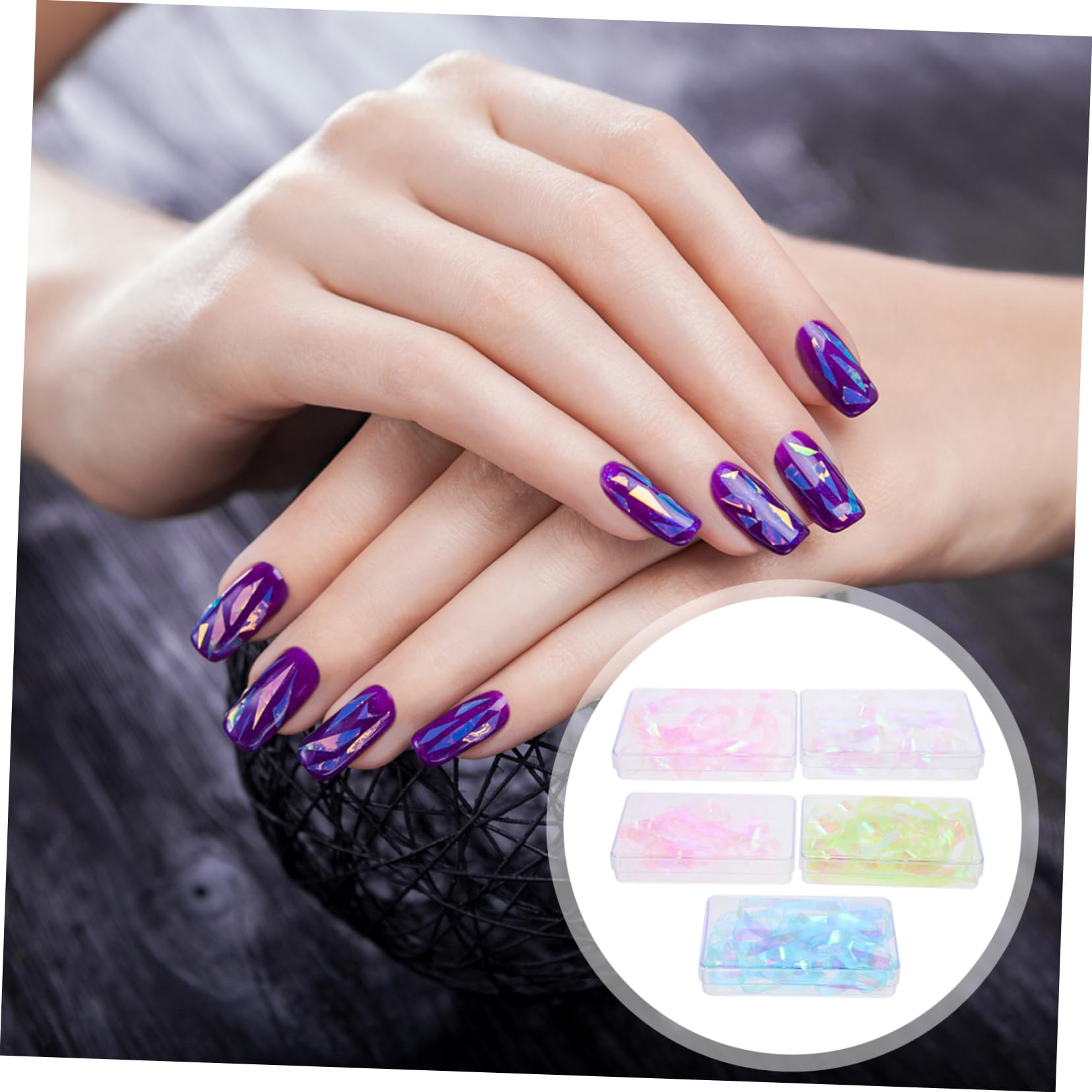 3 Set Adesivi Per Unghie Colorati Pellicole Glitter Per Nail Art Facili Applicare Per Manicure E Decorazioni Su Unghie Naturali E Artificiali 5 Scatole*3