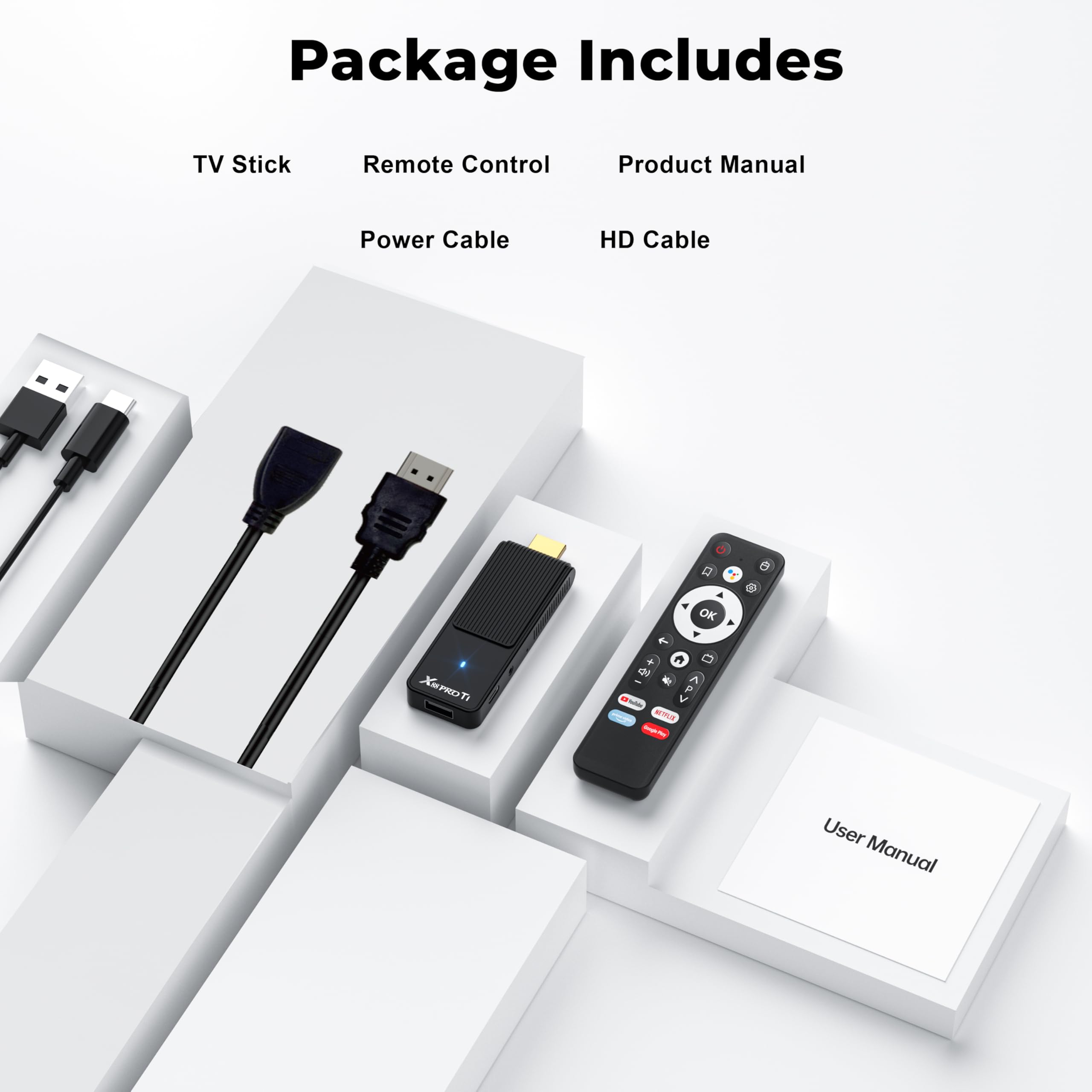 Android TV Stick 14.0 Neuestes 2026 4K Ultra HD TV-Stick Box 2 GB RAM 16 GB ROM RK3518 CPU Unterstützt 2,4/5GHz WiFi 6 BT 5.0, HDR10 Smart Streaming Media Player mit Assistant Sprachfernbedienung