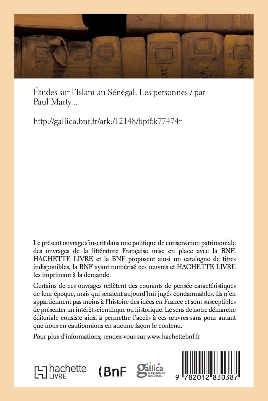 Études sur l'Islam au Sénégal. Les personnes