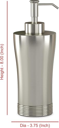 Miniatura 4 de nu steel SPM6H Special Collection - Bomba dispensadora de jabón líquido y loción para encimeras de baño o cocina, acabado cepillado de metal, peltre