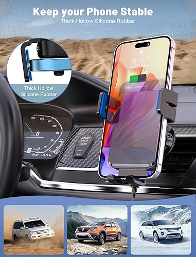 Miniatura 6 de Cargador inalámbrico para automóvil, soporte de automóvil MOKPR con sujeción automática de 15 W10 W7.5 W, carga rápida, ventilación de aire, soporte