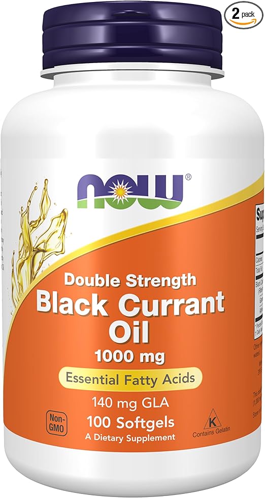 Now Foods Black Currant Oil 1000 mg - 100 Softgels 2 Pack