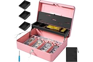 Deluxe Cash Tender Security Box with Coin Tray