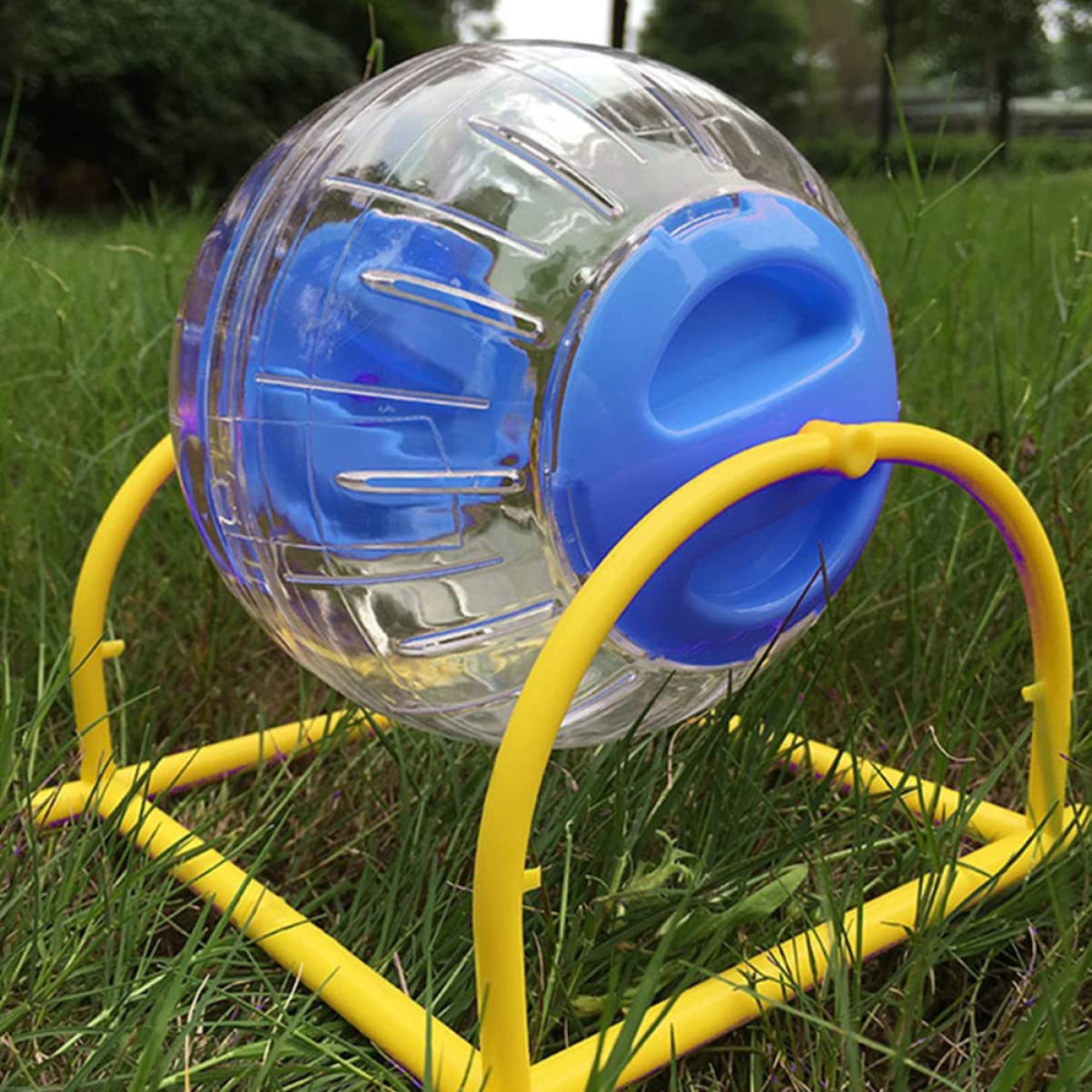 Happyyami 2stücke Hamster Spielzeug Mit Bracket Und Laufball Für Kleine Haustiere Wie Hamster Und Meerschweinchen Rutschfestes Design Für Sicheres Laufen Fördert Bewegung Und Gesundheit