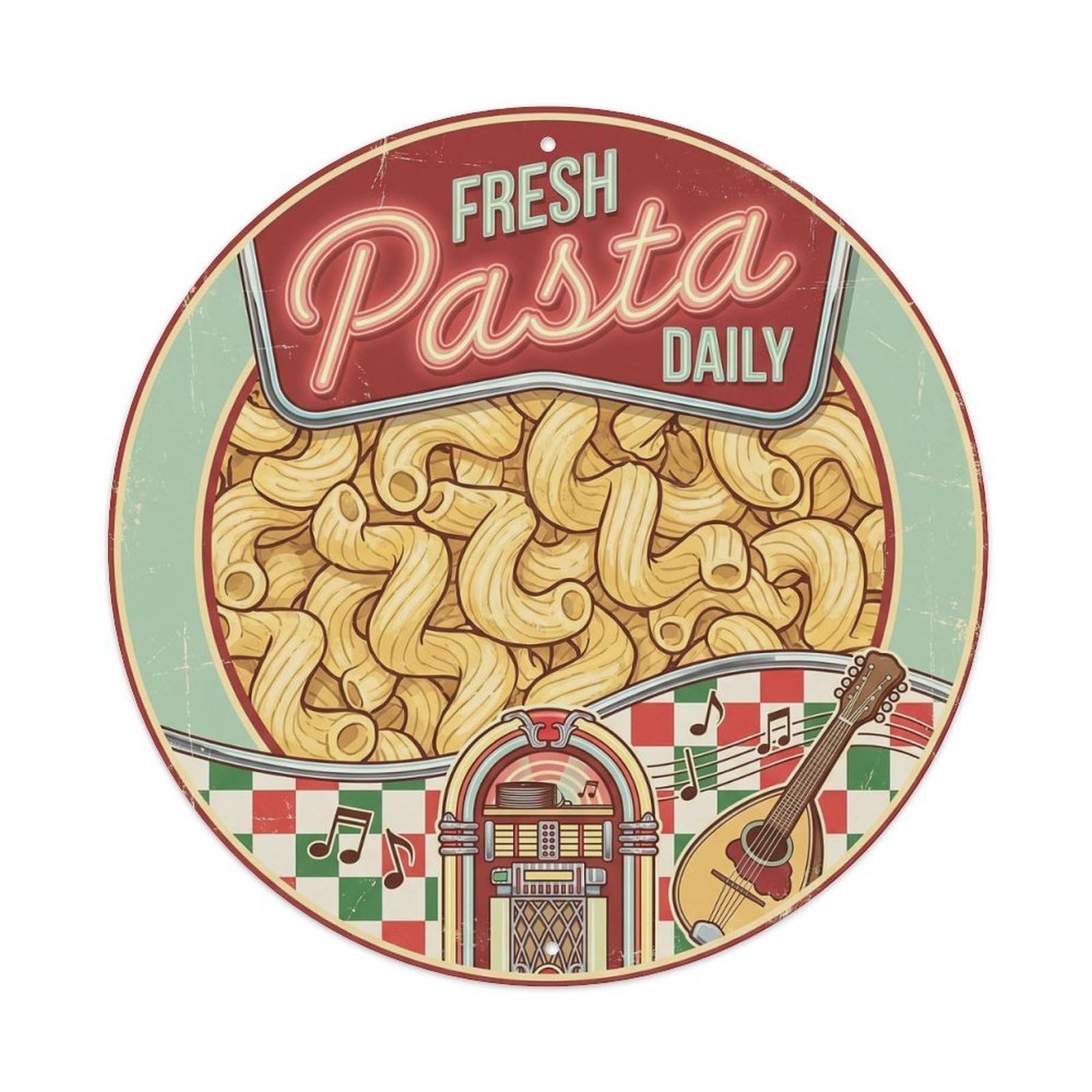 Este 8X8inch Style Cucina Italiana Pasta Retro Food Culture Metal Tin Sign