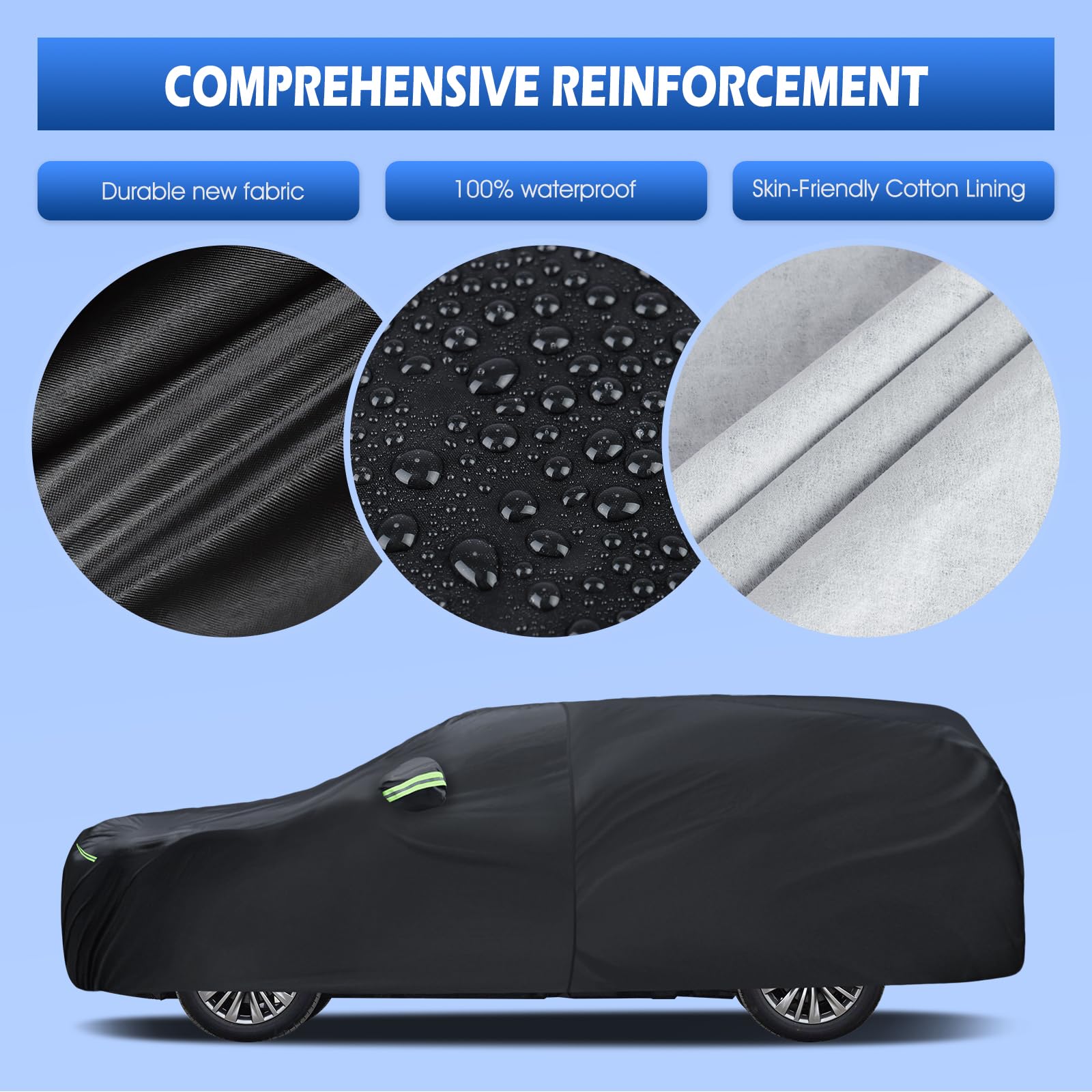 Car Cover Custom Fit for Toyota Highlander 2001-2025 Migaven Waterproof Full Exterior Cover Sun Rain Protection with Door — view 3