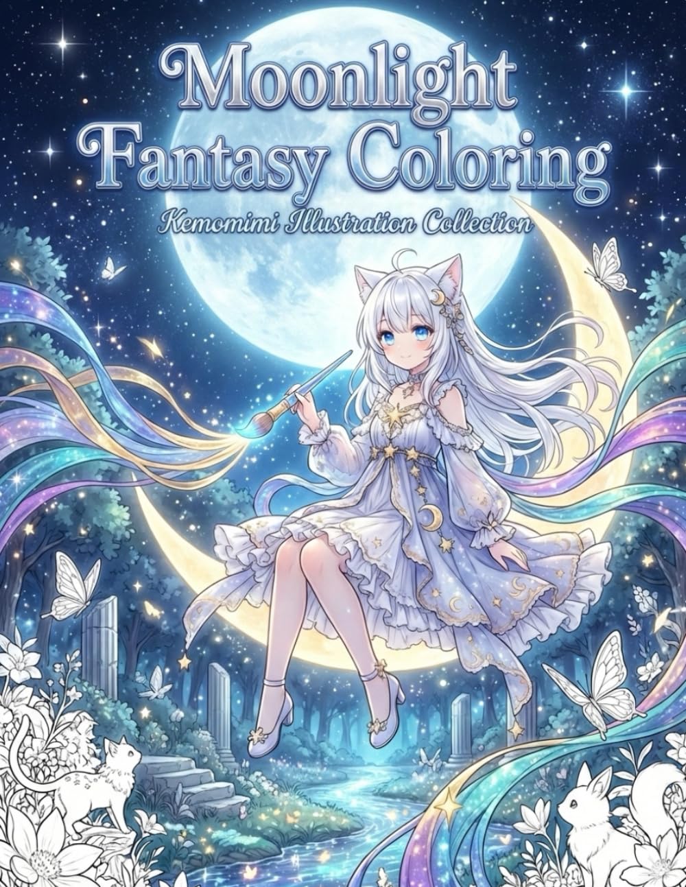 Moonlight Fantasy Coloring: Kemomimi Illustration Collection