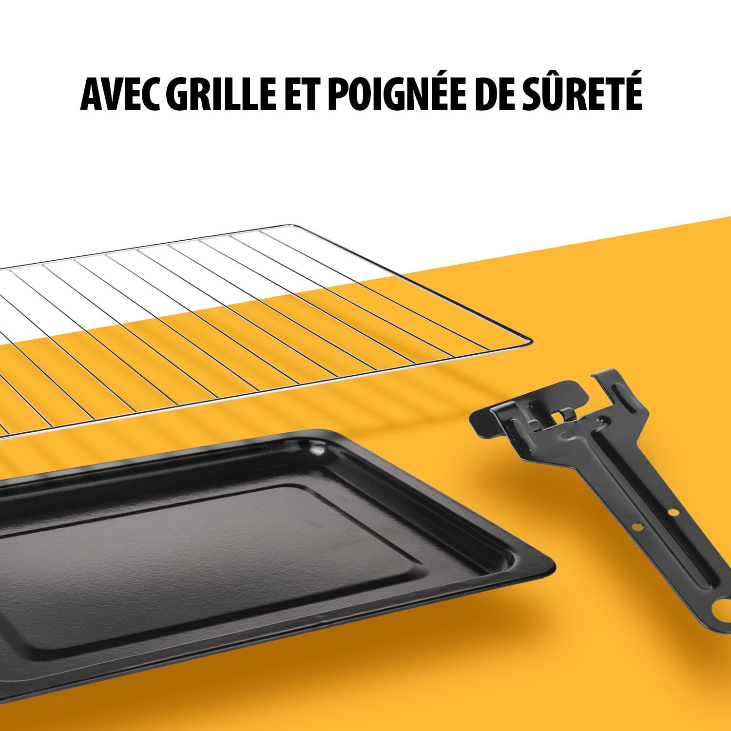 Tristar Four à convection avec 2 plaques chauffantes, Capacité : 38 L, 3100 W, Plaque de cuisson et gril, 90-230 ⁰C, adapté pour le camping, OV-1442, Noir