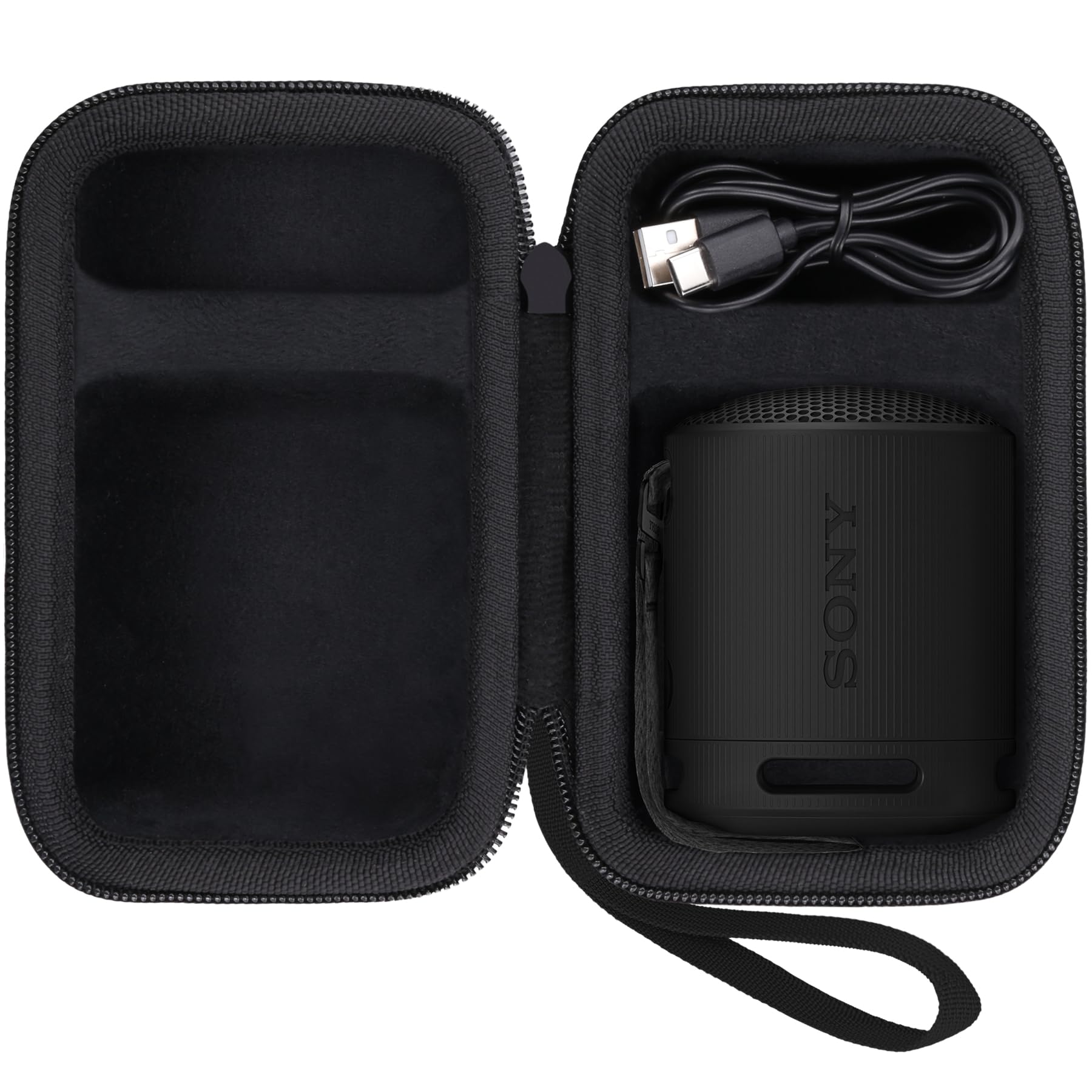 co2CREA Hard Travel Case Replacement for Sony SRS-XB100 SRS-XB12 SRS-XB13 Extra Bass Portable Bluetooth Speaker (All Black Case)