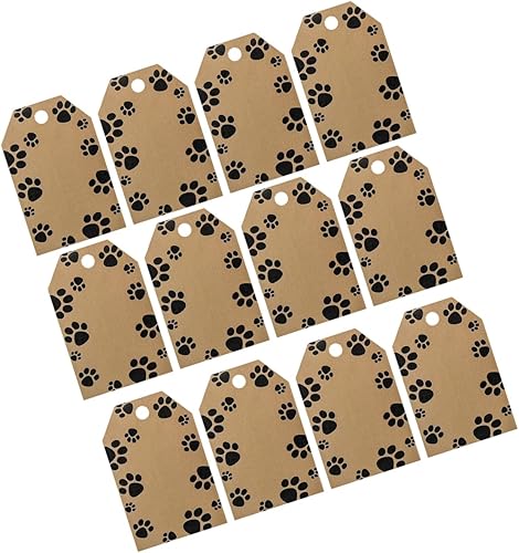 Papel de regalo navideño, etiquetas de regalo de Navidad, paquete de 50 (estampado de pata de balsa)