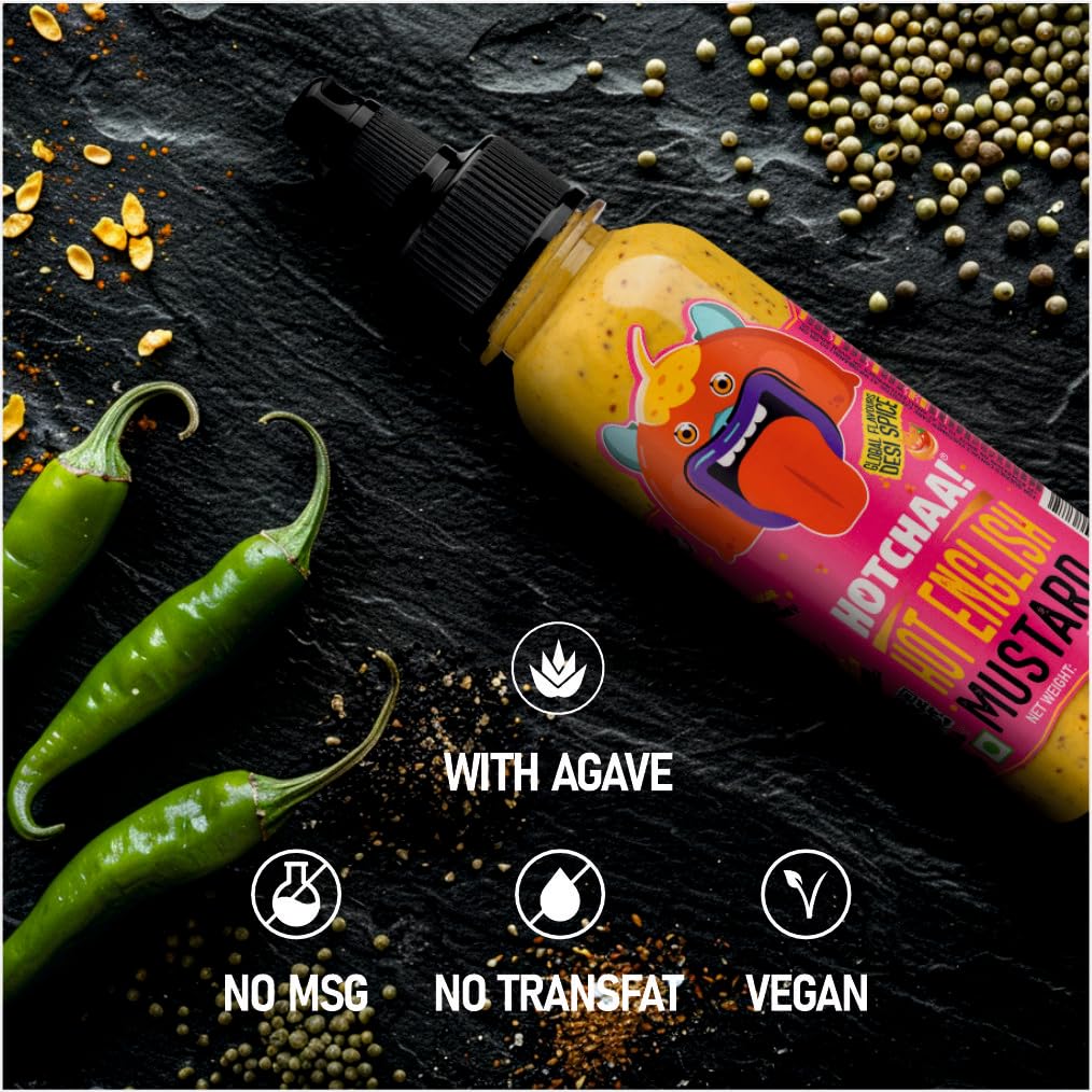 Hotchaa! Hot English Mustard Sauce- New Launch Desi Spice Sauce, Made with Yellow and Brown Mustard Seed, NO MSG, Vegan, No Oil - Image 2 thumbnail