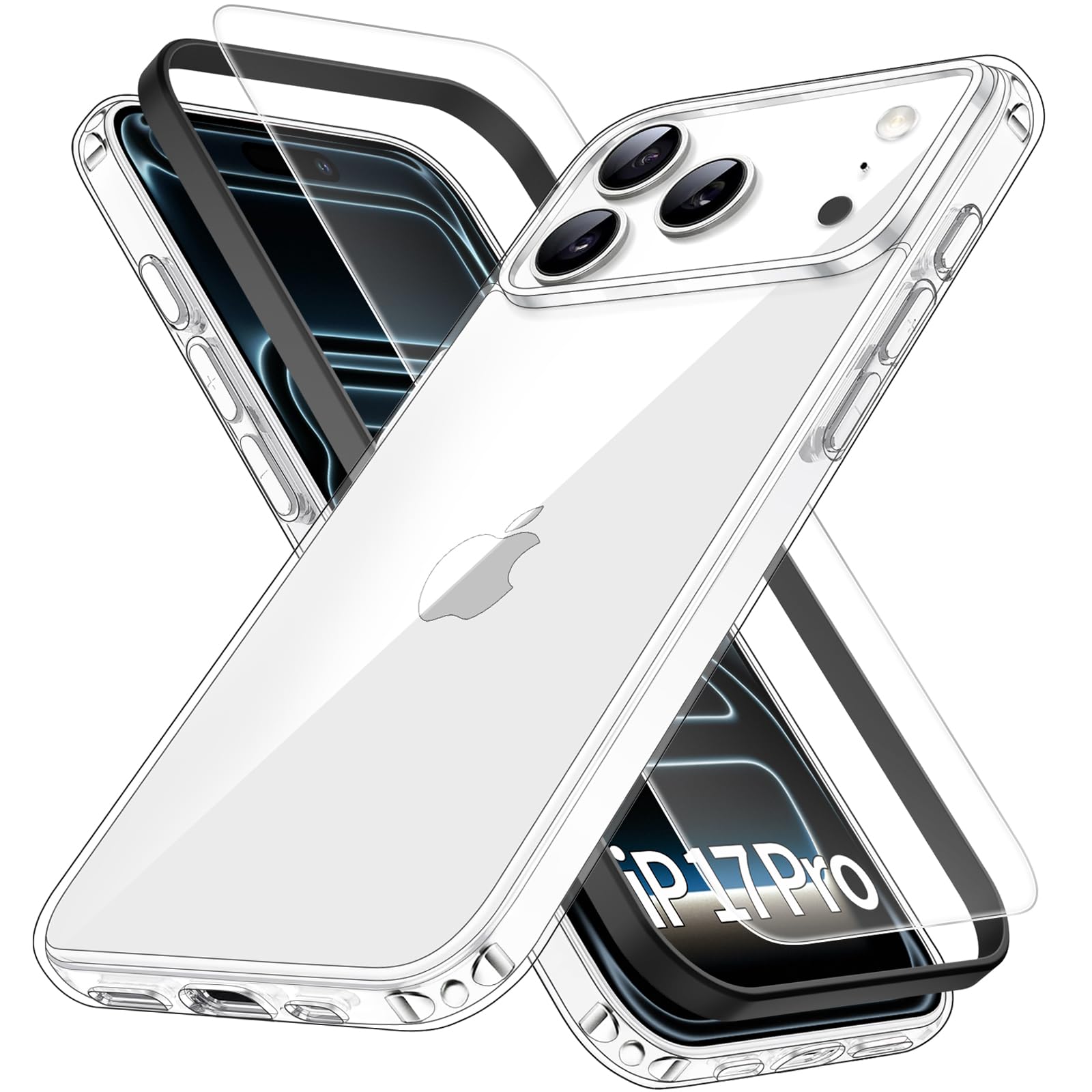 Amazon.co.jp: Eakanern 対応 iPhone 17 Pro ケース クリア 【ガラス