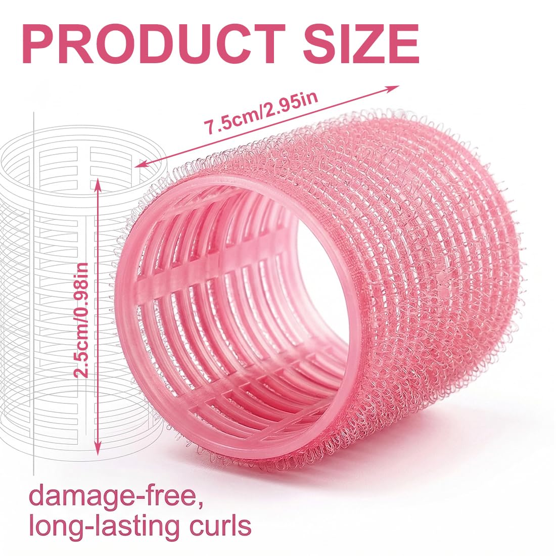 LAKPYN 12 Pièces Heatless Curling, Bigoudis Cheveux, Rouleaux, Bigoudis pour Tous Les Cheveux Courts, Moyens Ou Longs - 5