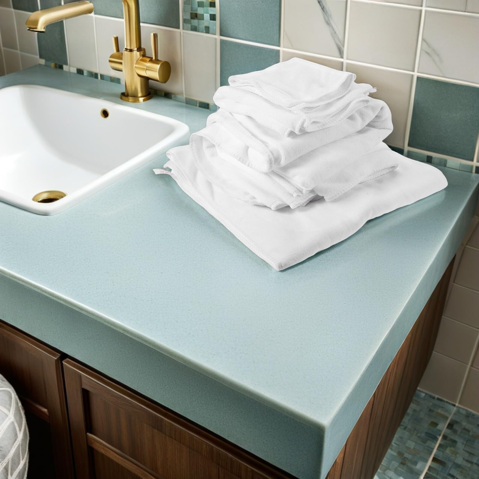 ERINGOGO 4 Sztuki Białych Ręczników Kąpielowych Hotelowych z Czystej Bawełny Duże Szybkoschnące Miękkie Ręczniki Do Łazienki Spa Basenu i Domu Chłonne i Przyjazne dla Skóry