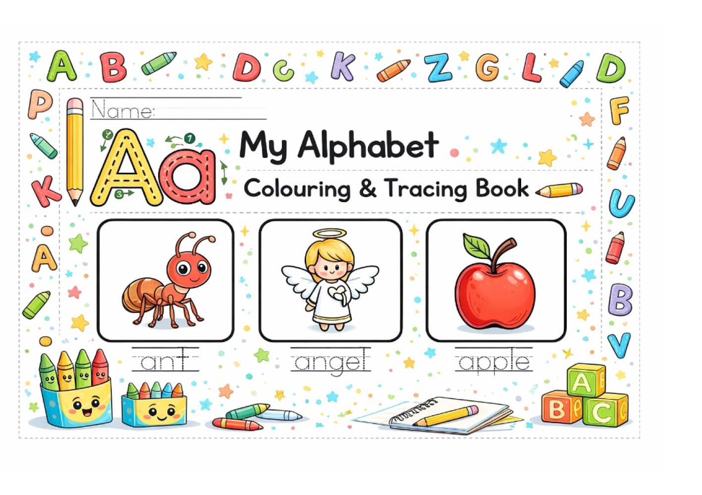My Alphabet Colouring And Tracing Book
