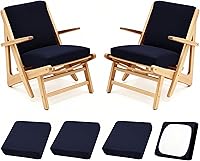 Vista 11 de Juego de 12 fundas de almohada y cojines para exteriores, 8 fundas de asiento + 4 fundas de almohada, fundas elásticas para muebles de patio