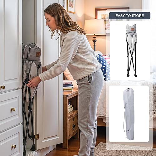 Miniatura 8 de Silla platillo para adultos, portátil, plegable, cómoda, para dormitorio, lectura, sala de estar, con bolsa de almacenamiento