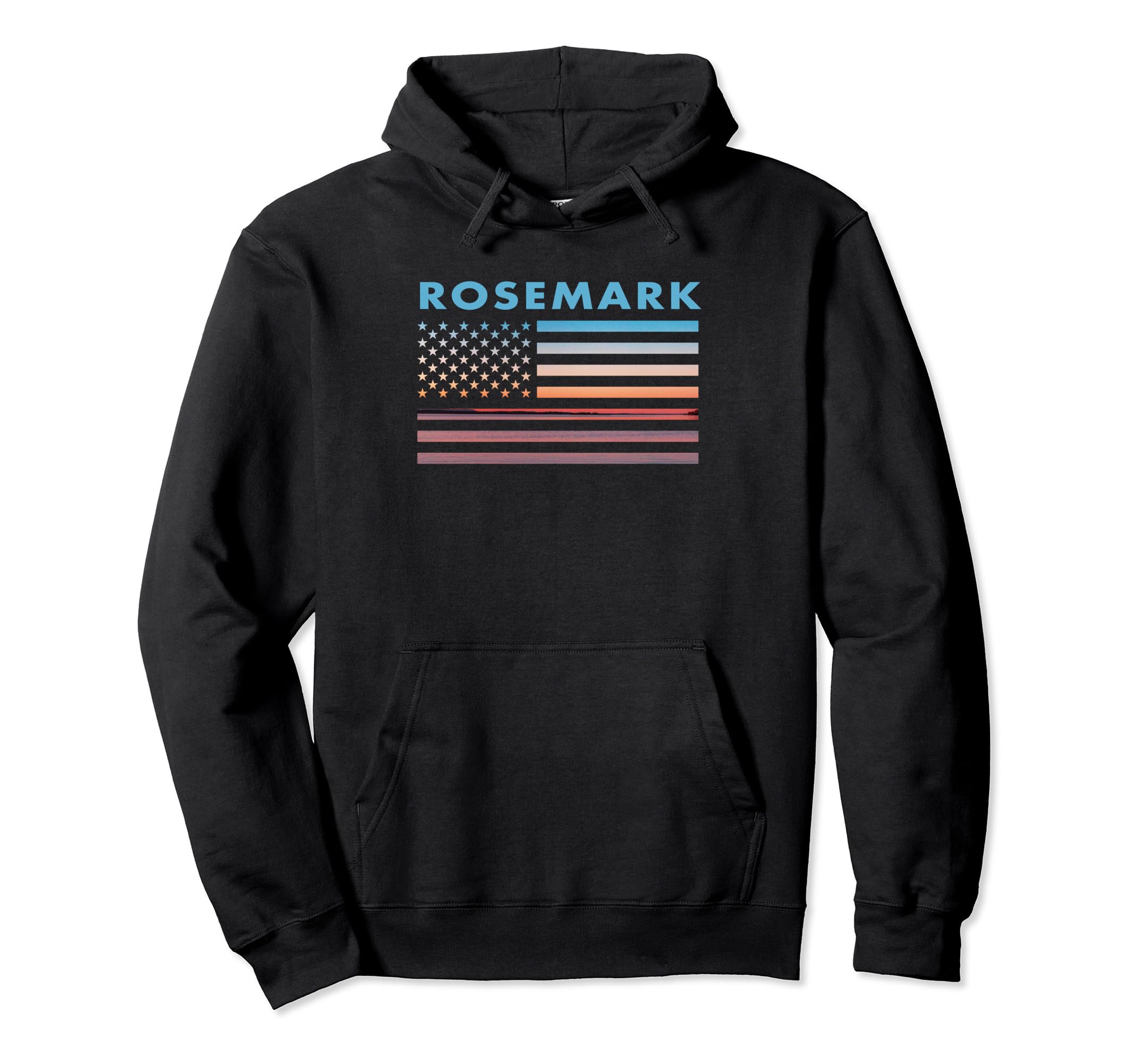 Vintage Sunset American Flag Rosemark, Tennessee Pullover Hoodie