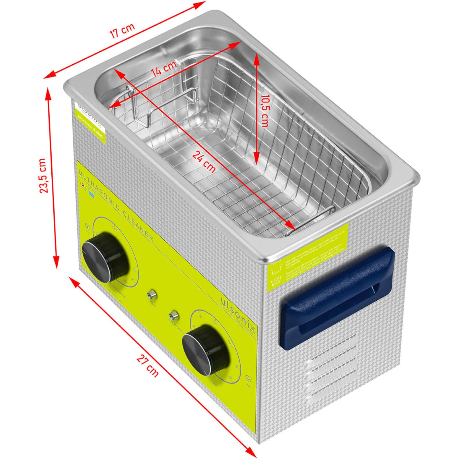PROCLEAN 3,2 MS ultradźwiękowa pralka ultradźwiękowa (3,2 l, 120 W, stal nierdzewna, 230 V, 0-80 °C)