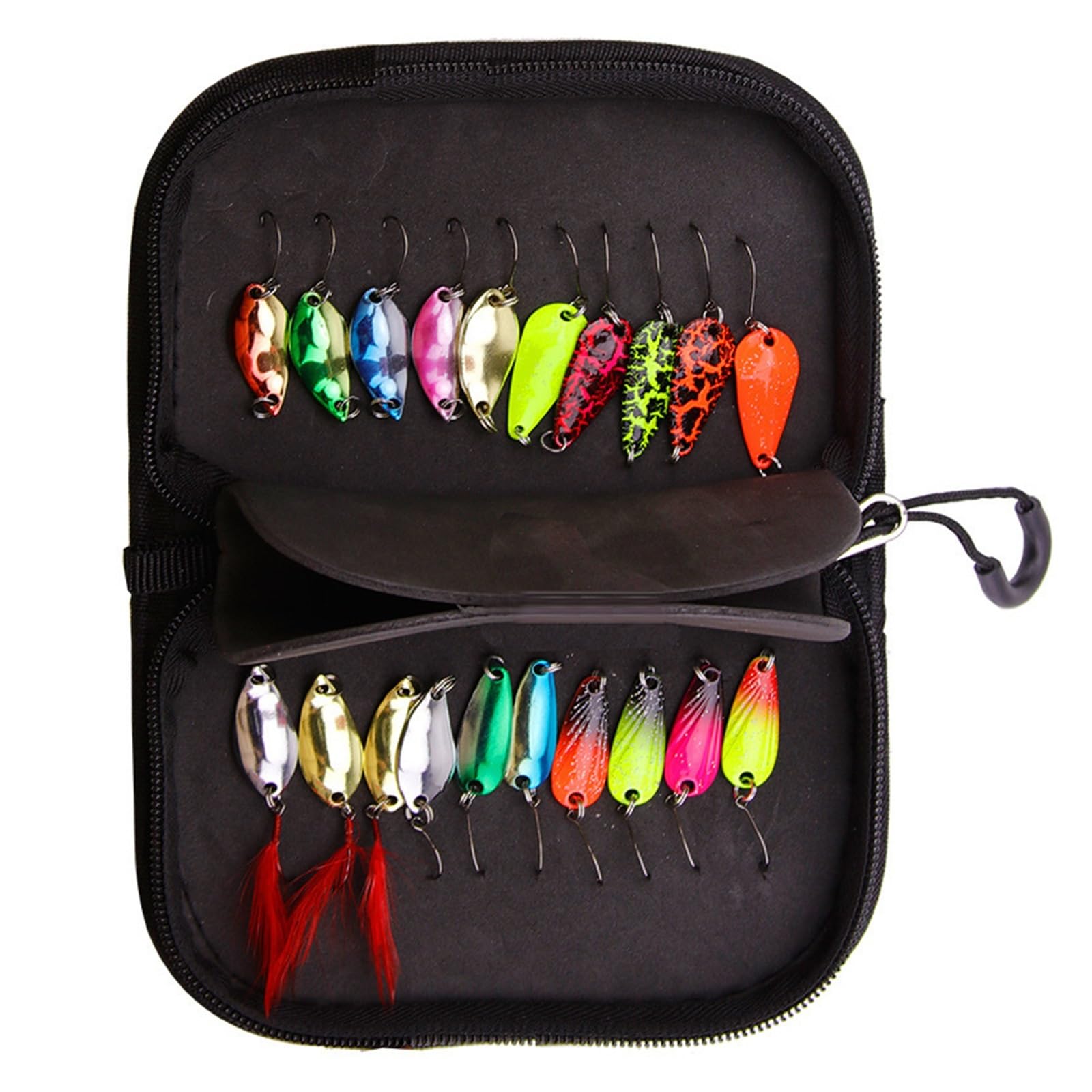 INEOUT 20 Piezas, Recién Llegado, Cucharas De Pesca, Señuelos, Juego De Señuelos De Pesca De Metal For Trucha, Lubina, Cebo De Pesca con Bolsa A Prueba De Agua
