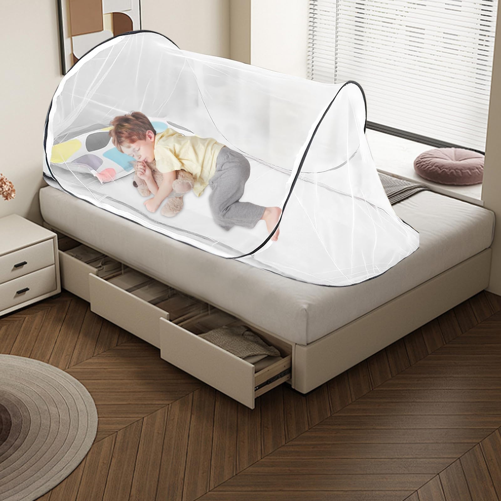 Moustiquaire portable pour voyage et camping 200 x 80 x 56 cm