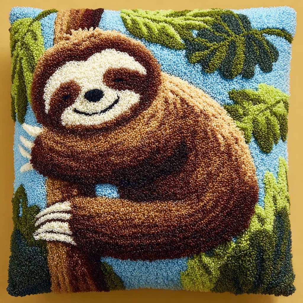 Wallustrioaw Latch Hook Cushions-G Latch Hook Cushion Kits,Animal Sloth