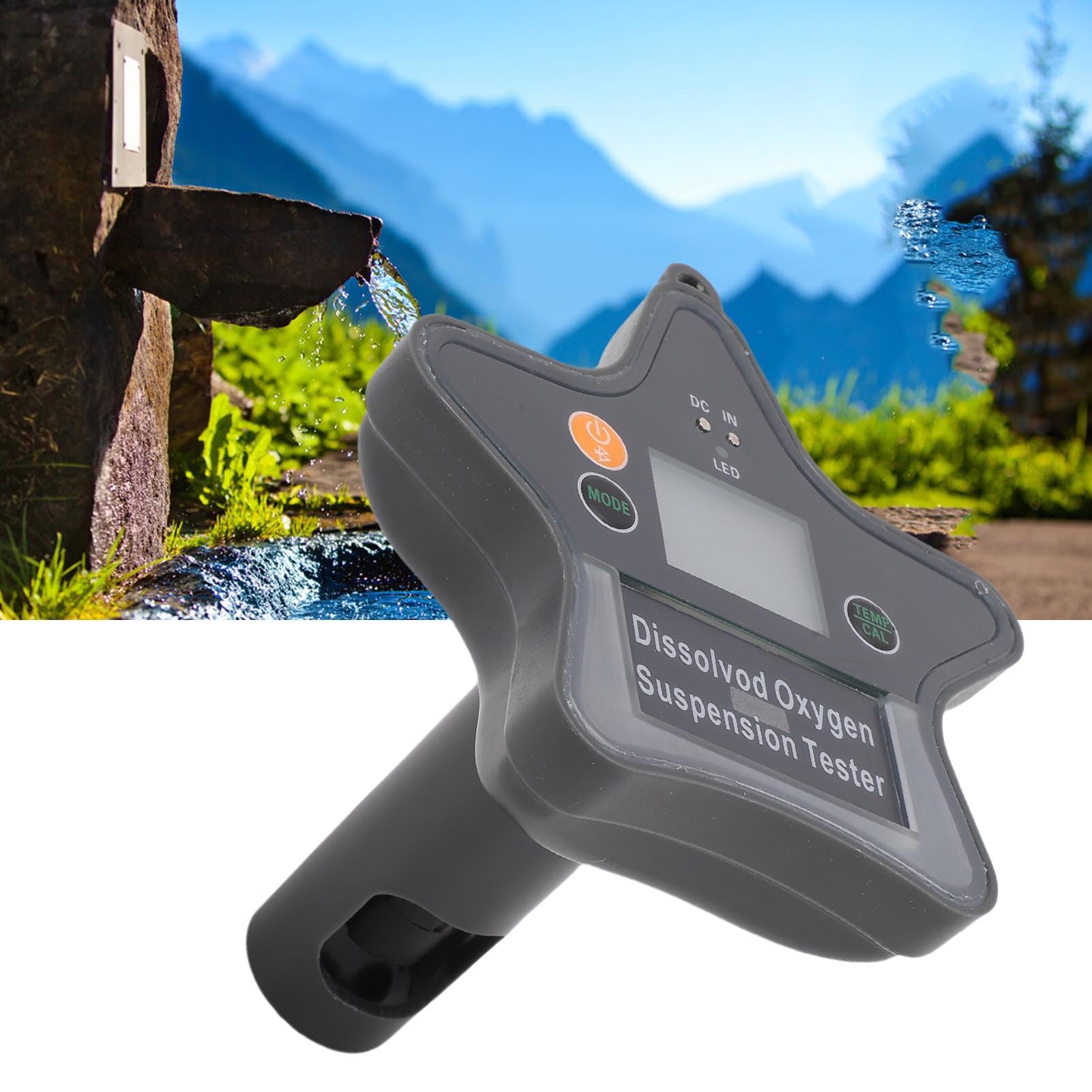 Medidor Digital de oxígeno disuelto, probador de Temperatura BT DO con Pantalla LED, compensación automática de Temperatura, Kit de Prueba de oxígeno disuelto Compatible con