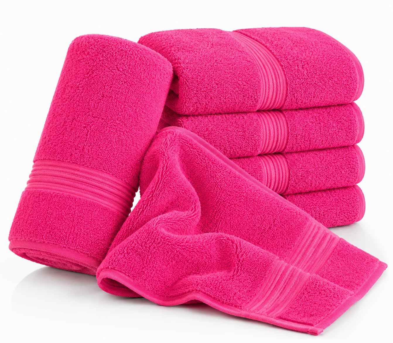 Nod Off Face Cloths Flannels Egyptian Cotton Hot Pink 30x30cm Pack of 2