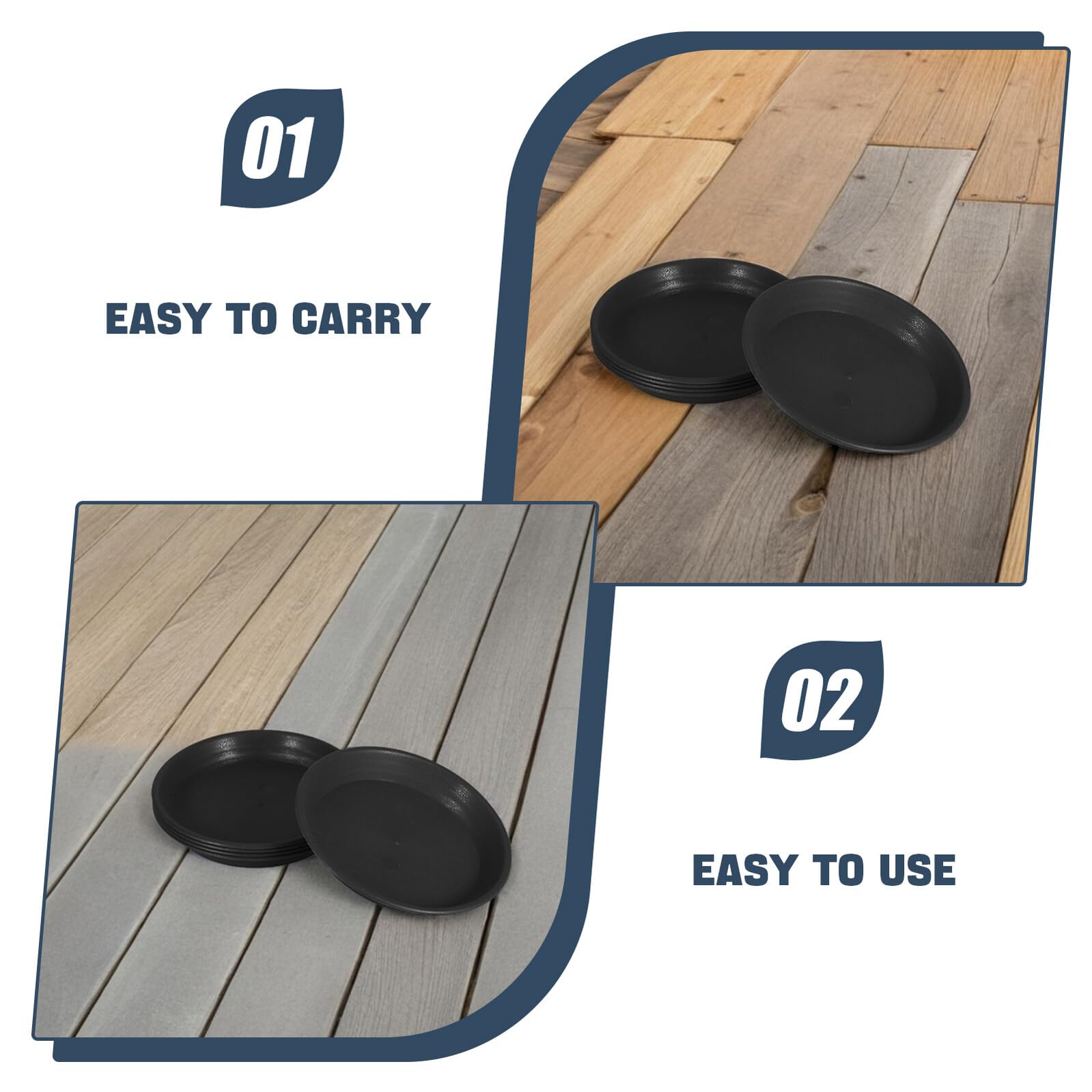 TOYANDONA 10 Bandejas Redondas de Plástico Negro para Macetas 25 CM Platillos para Plantas Bandejas de Goteo para Jardín Hogar Interior y Exterior Recogedores de Agua para Plantas