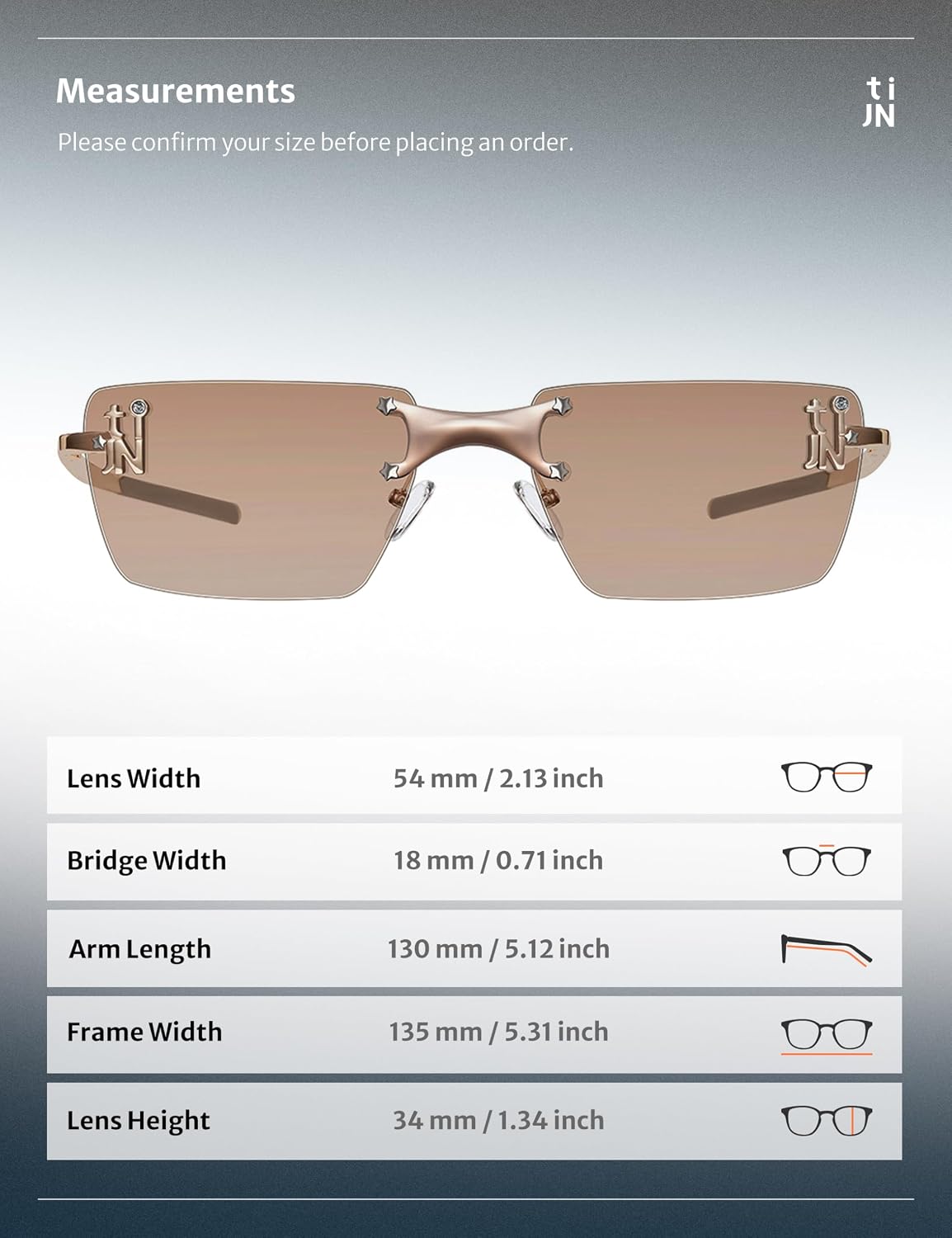 TIJN Rimless Rectangle Y2K Sunglasses for Women Men, Retro Metal Frameless Tinted Lens Glasses, Trendy UV400 Sun Glasses