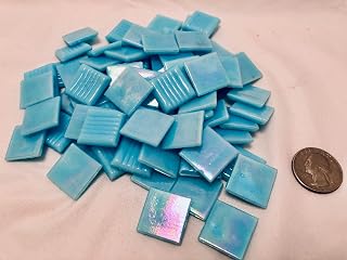 3/4" Blue Mosaic Tile - K 30 Cloud - 1 lb Bag Hakatai Brand Glass Tile