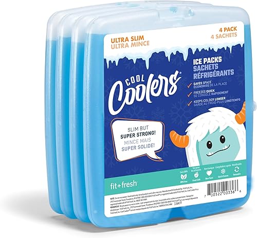 Paquete de placas refrigerantes congeladas Fit Fresh azul 8 unidades Azul Paquete de placas refrigerantes congeladas Fit Fresh azul 8 unidades Azul