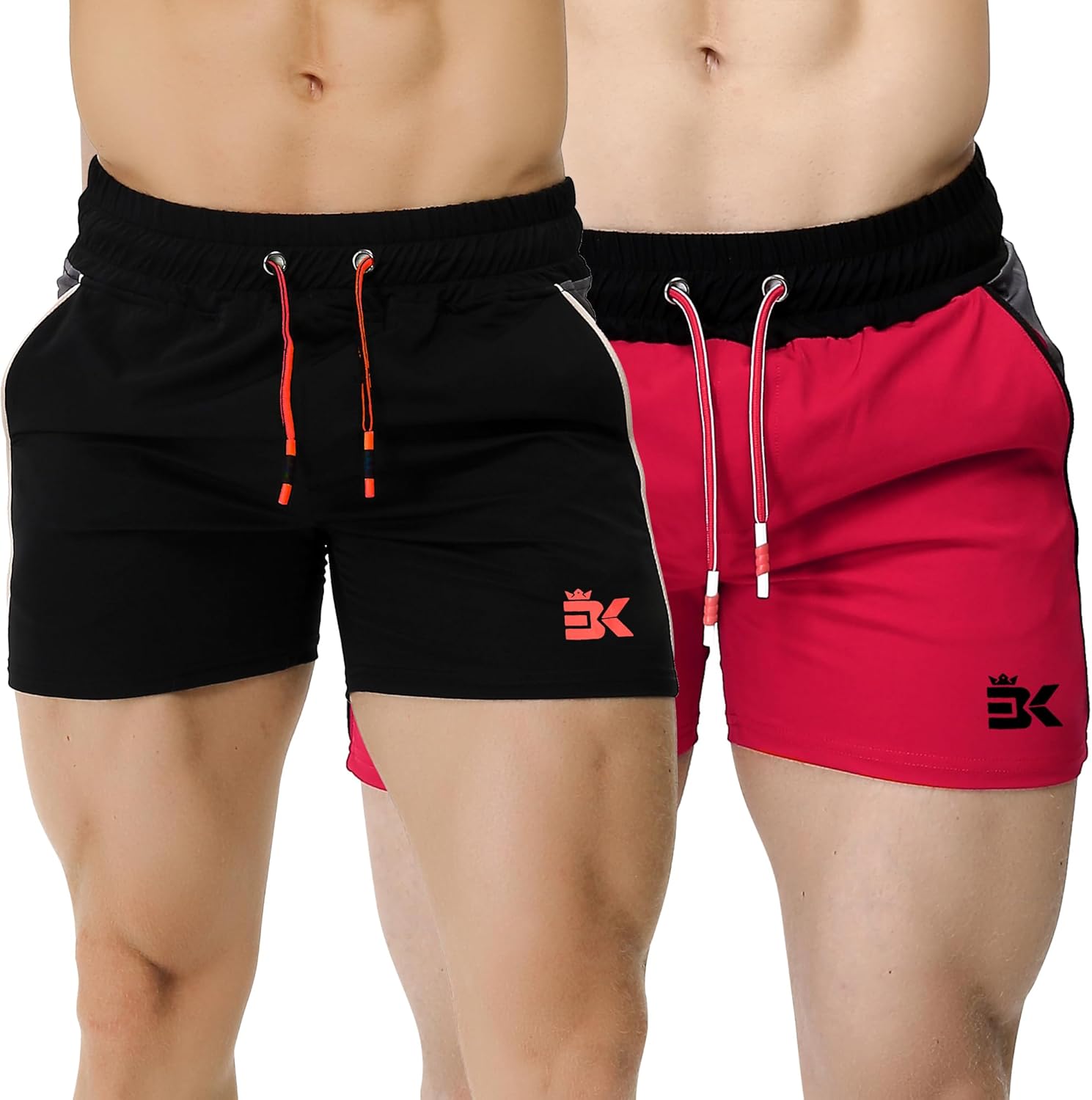 BROKIG Men's 5" Gym Bodybuilding Shorts Running Workout Lightweight Shorts Elastic Waistband with Pockets