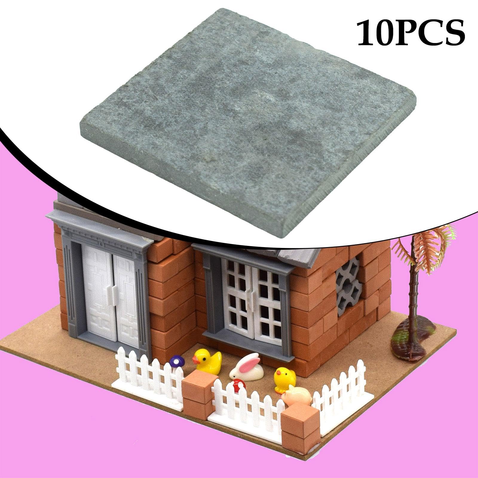 Milageto 10 Piezas de Cemento Placa Miniatura Panel Hoja Base para Modelismo Manualidades Artes Y Decoración en Casa, 12x12cm