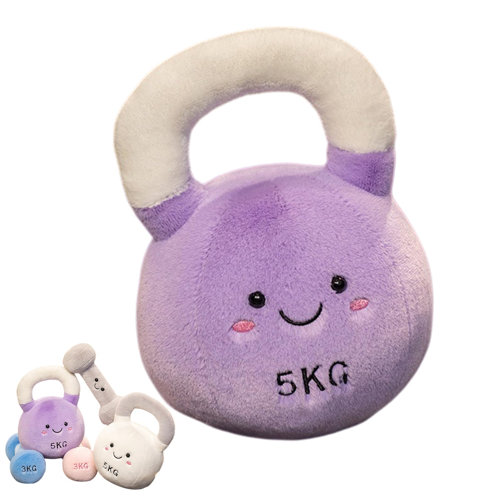 ZBELLO Plush toys – Cuddly toys – Baby plush dumbbells – 20 cm, safe and soft, cartoon-themed plush fitness equipment, baby gifts, nursery décor (Purple)