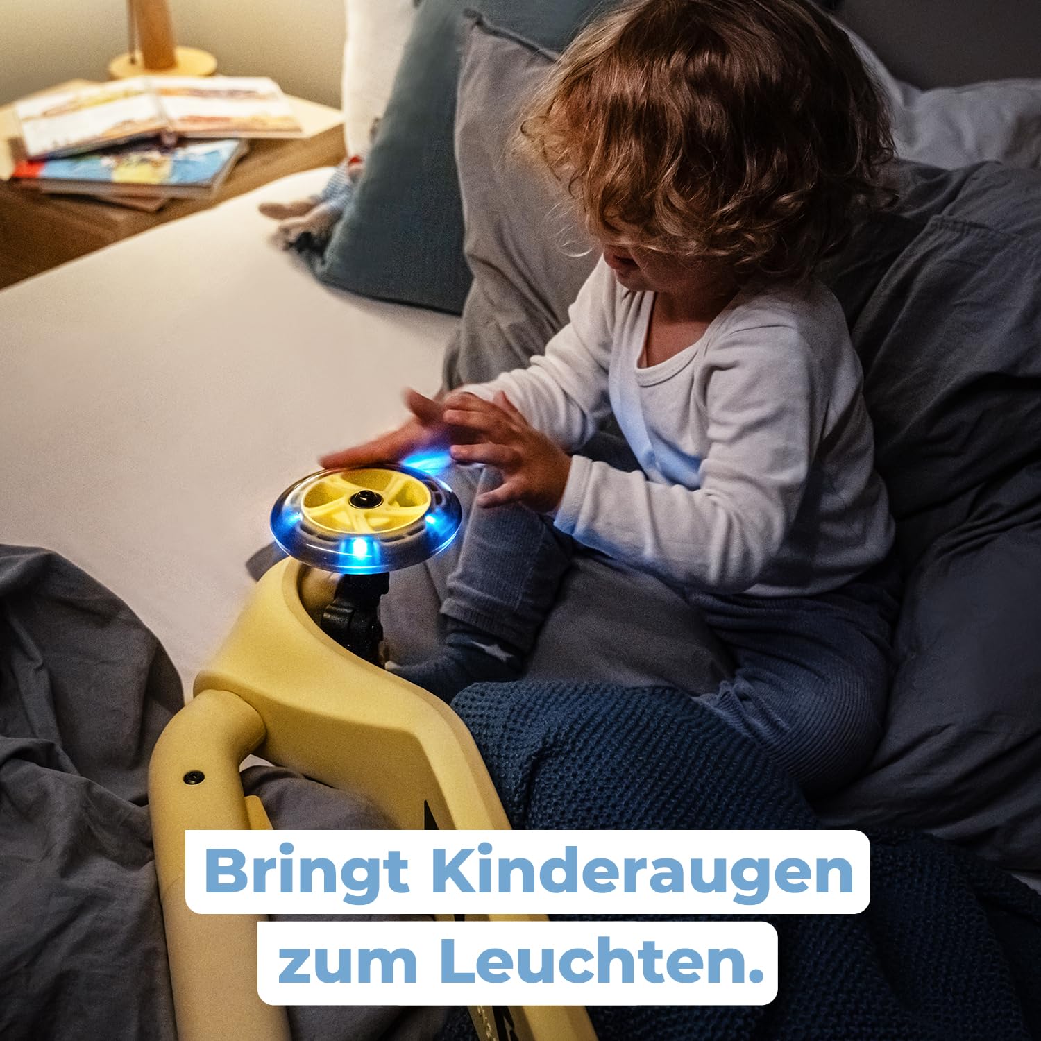 PUKY Push | Kinderroller ab 2 Jahre | Kinderroller ab 3 Jahre | Höhenverstellbarer Lenker | Klappbar & Kompakt | Extra breite Reifen für mehr Sicherheit | Leuchtende Räder | Roller 3 Räder