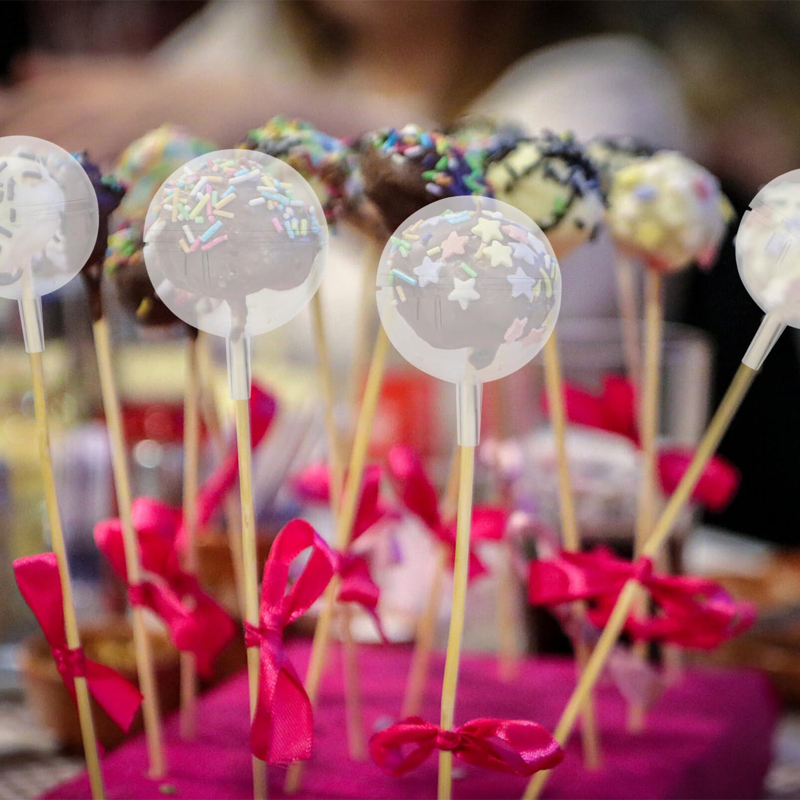 Beavorty 25PCS Clear Chocolate Box Chocolates Truffle Wrapping Cup Cupcake Decor Flower Support Rack Wrapper for Valentines Day Wedding Birthday Supplies