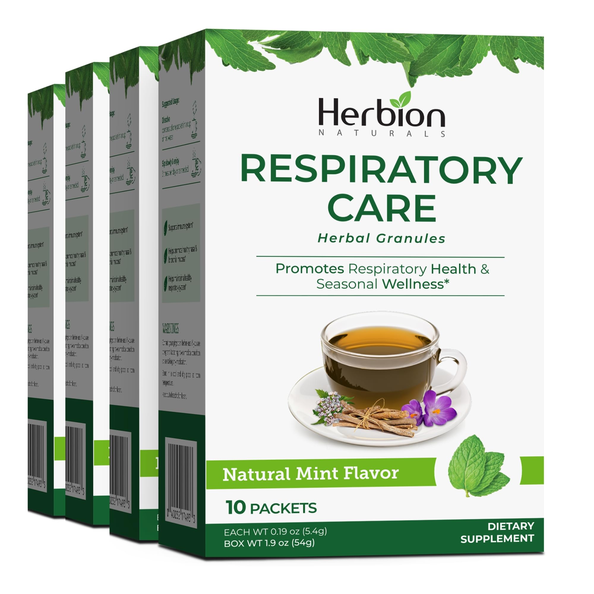 HERBION Naturals Respiratory Care Herbal Granules, Natural Lemon Flavor, Soothing Hot Drink, Promotes Respiratory Health & Seasonal Wellness, 10 Count (Pack of 1) — Amazon image 9