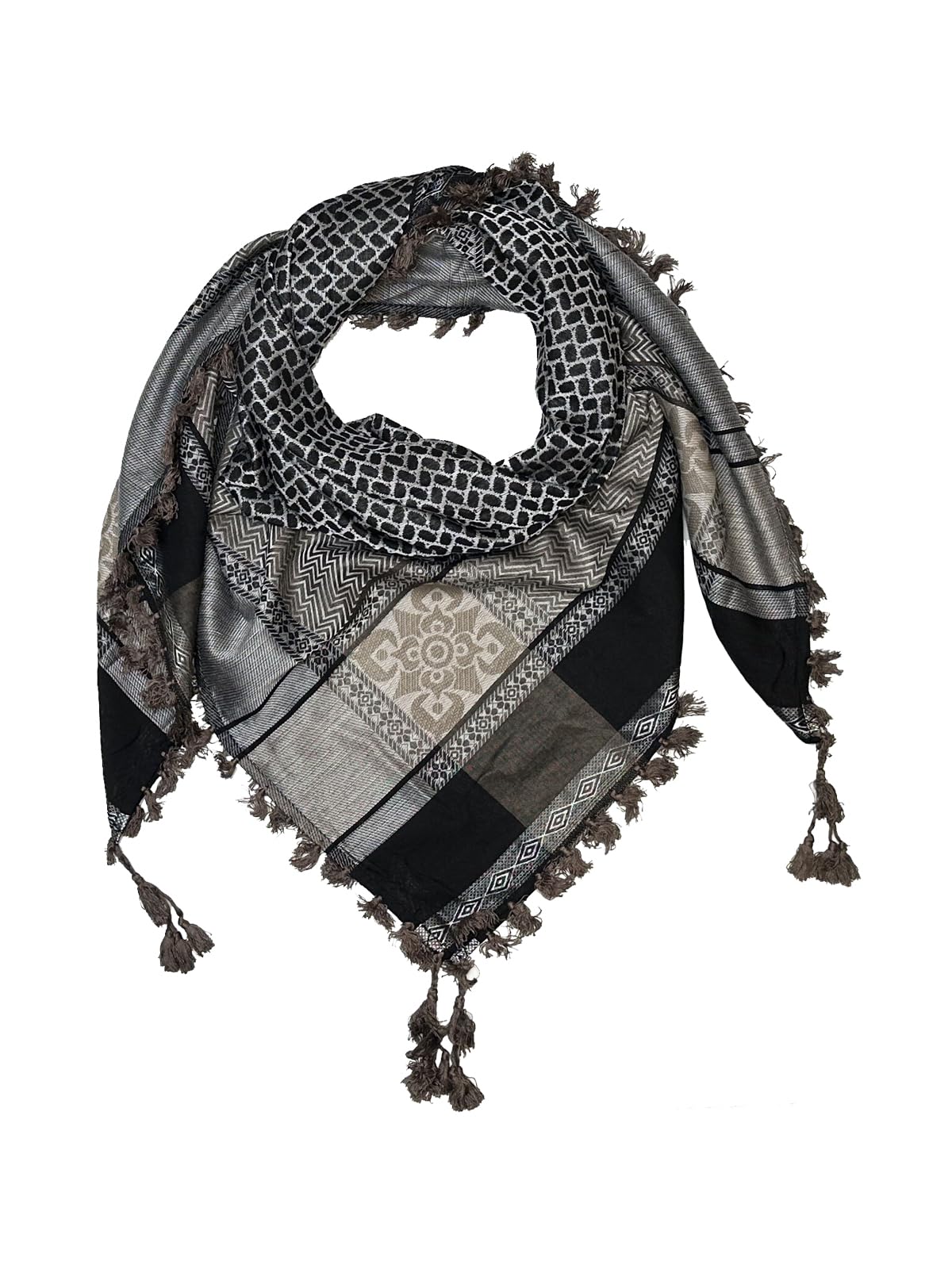 'Merewill Cotton Shemagh Tactical Desert Wrap Keffiyeh Head Neck Arab Scarf For Men 49''x49'''