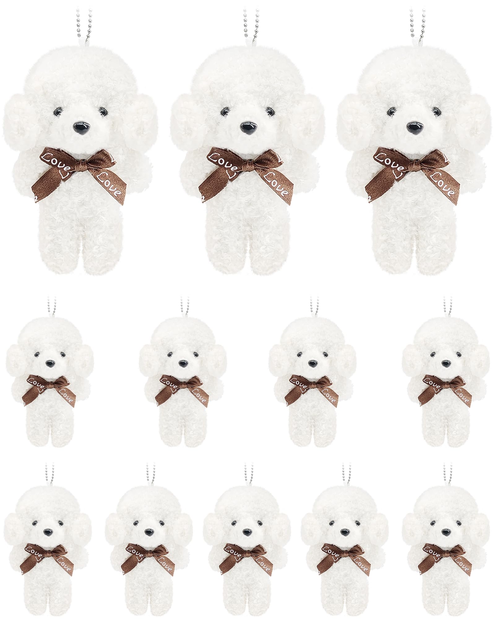 Photo 1 of 12 pcs Mini Plush Dogs with Chain 4.7 inch Soft Puppy Dog with Tie Small Stuffed Animals Bulk for Goodie Bag Gifts Birthday Party Favors (12 pcs Plush Stuffed Dog)