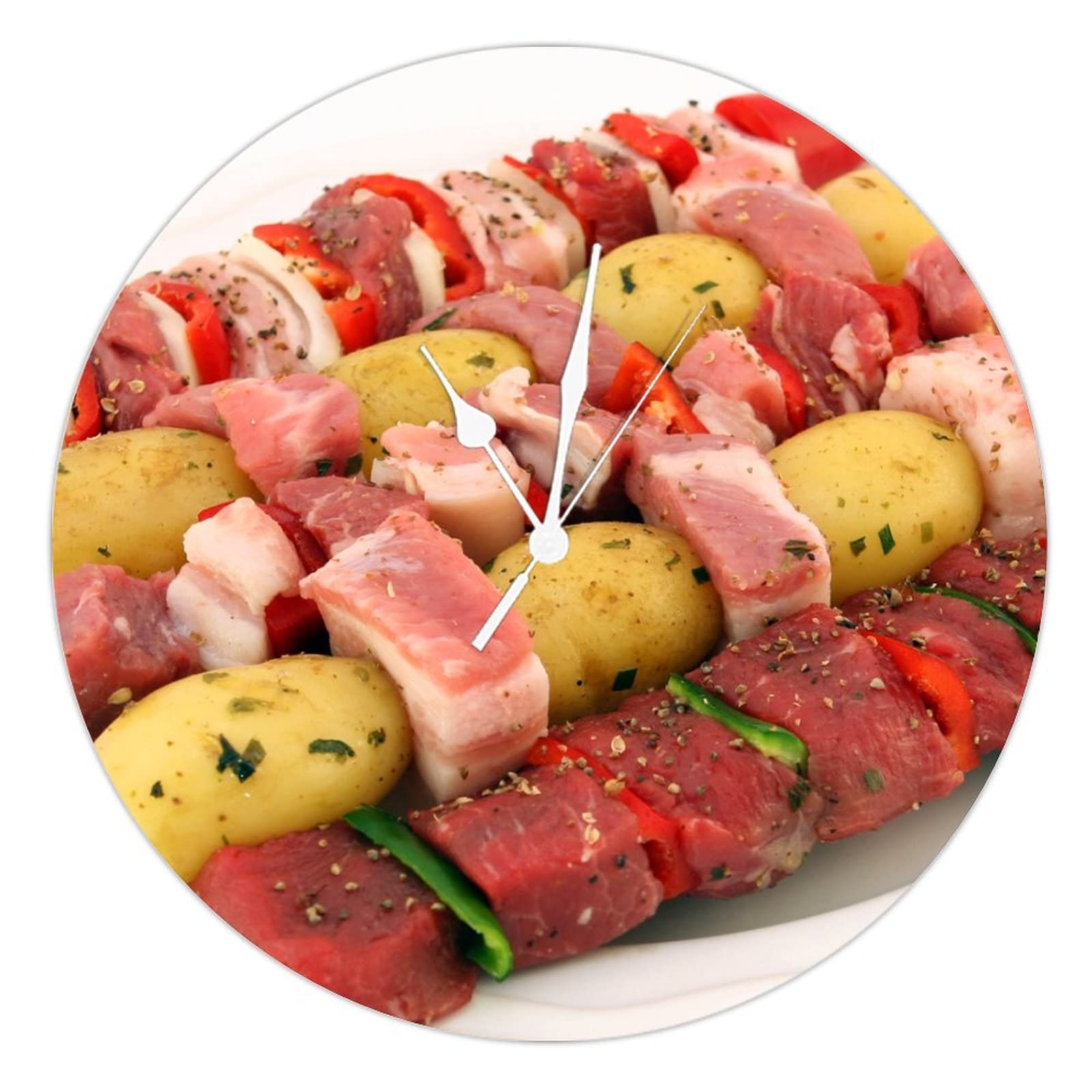 Horloge murale restauration rapide grand cadran lisible en bois pour cuisine