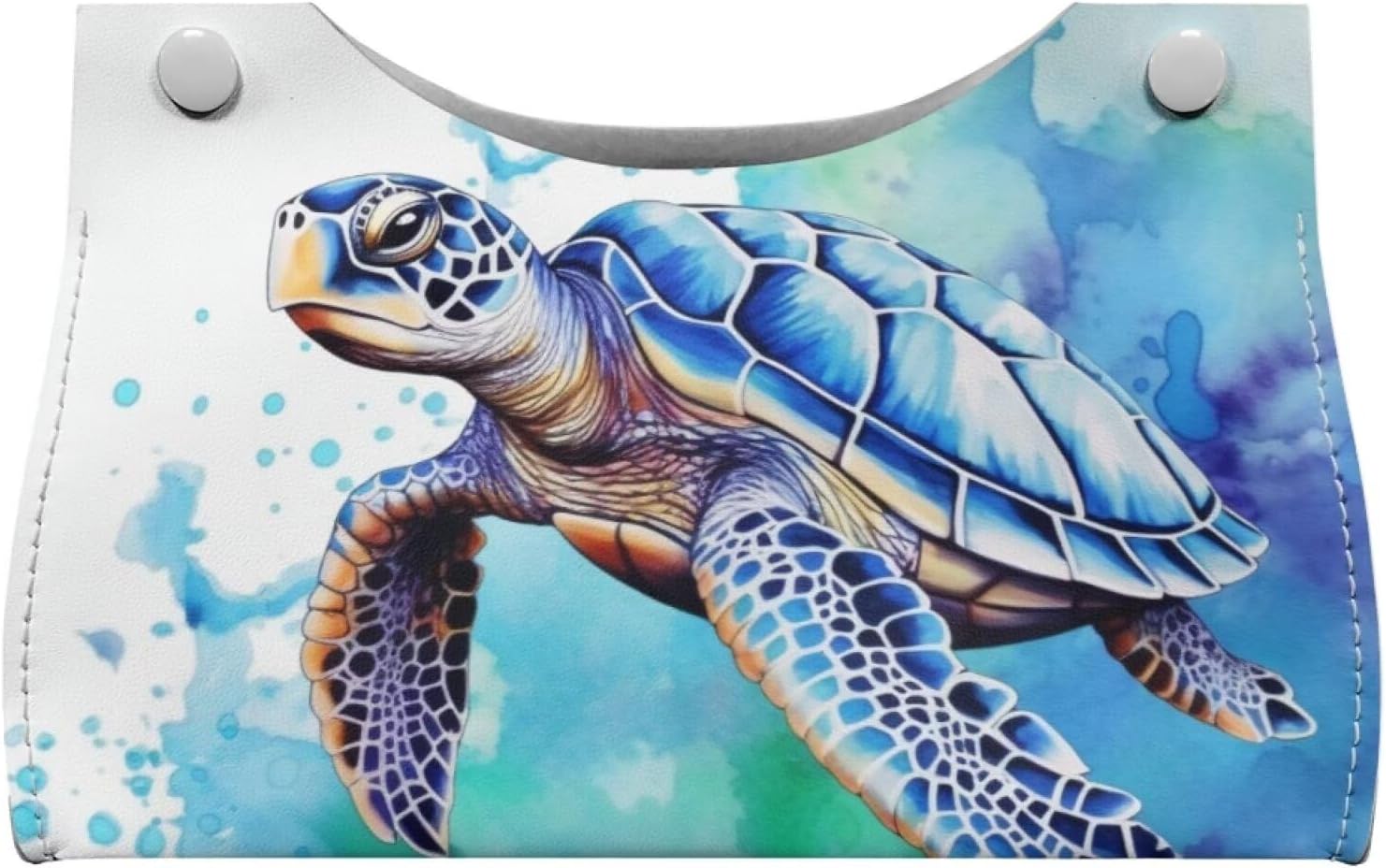 ZOUTAIRONG Sea Turtle Rectangular PU Leather Tissue Box Holder
